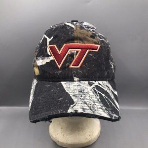 Virginia Tech Hokies Hat Cap Camo Mothwing Adjustable Hunting Distressed VT EUC
